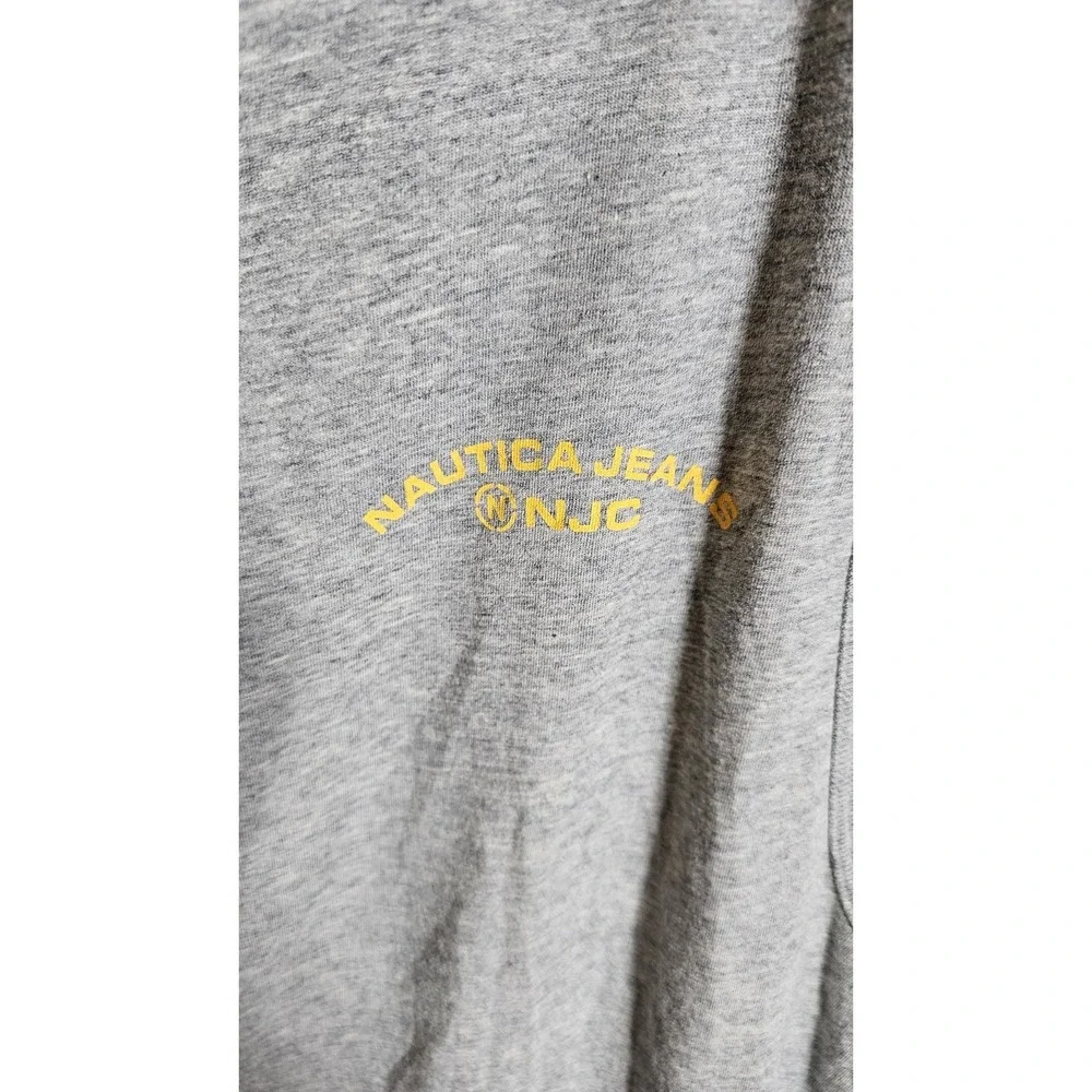 Nautica‎ Jeans Sleeveless Hooded Zip Up Jacket Mens XXL Gray Yellow Pockets New
